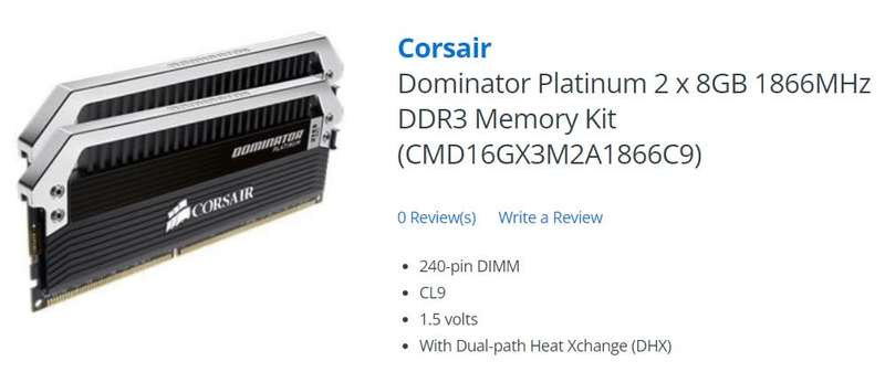 CORSAIR DOMINATOR PLATINUM DDR3 16GB (2X8GB) 1866MHZ ** GAMING RAM ** GOOD CONDITION ** WARRANTY **