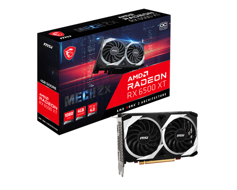 MSI AMD RADEON RX 6500XT MECH 2X 4GB ** GRAPHICS CARD ** EXCELLENT CONDITION ** WARRANTY **