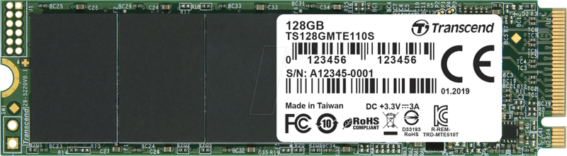 TRANSCEND 128GB NVMe SSD** EXCELLENT CONDITION ** WARRANTY **