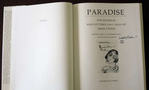 Dubow, 'Paradise, the Letters and Journals of Irma Stern' SIGNED numbered copy new/mint