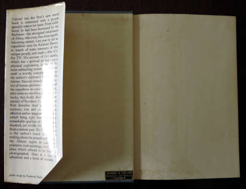 Laurens van der Post, 'The Lost World of the Kalahari' First printing 1958 Hogarth