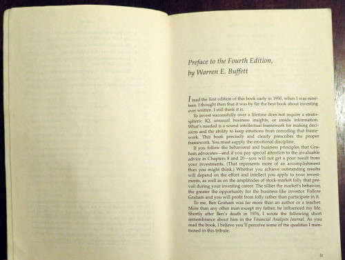 Benjamin Graham. The Intelligent Investor. Introduced by Warren Buffett. Revised edition