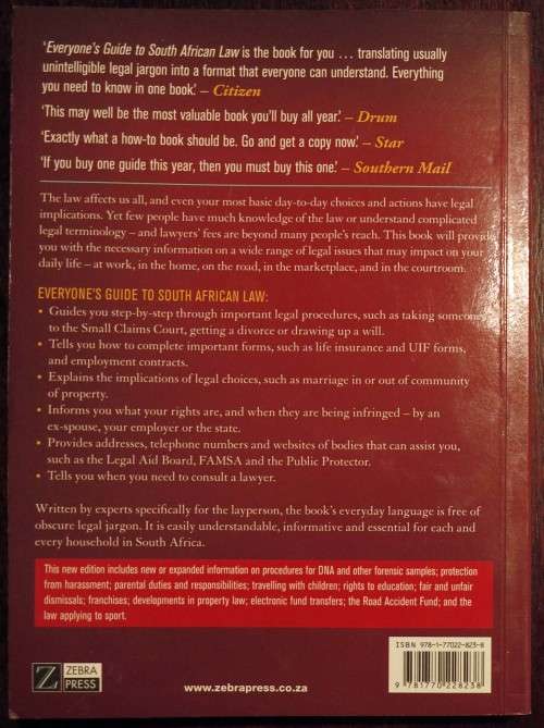 Everyone's Guide to South African Law (2016) NEW Anderson, Dodd, Roos