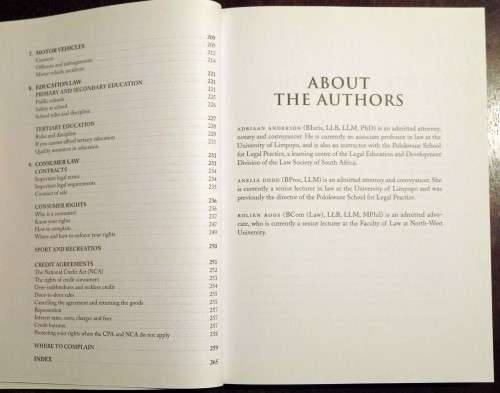Everyone's Guide to South African Law (2016) NEW Anderson, Dodd, Roos