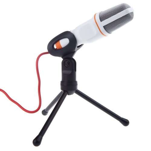 SF-666 Condenser KTV Wired Microphone w/ TrIPODs Set - Black + Silver