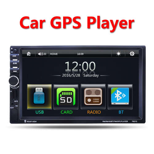 2 Din Car Multimedia Player GPS navigation 7'' HD Bluetooth Stereo Radio FM MP3 MP5 Audio Video USB