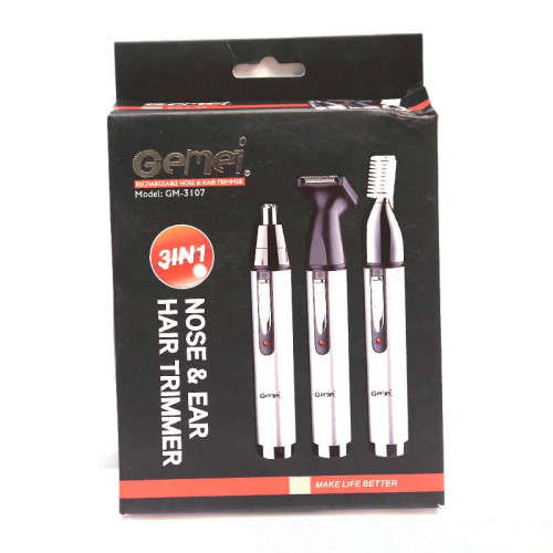 Gemei Rechargeable 3in1 Nose And Ear Hair Trimmer GM-3107