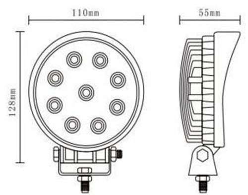 Ultra-Tow 27 Watt Round Worklight ¿ 9 LEDs, 2,150 Lumens
