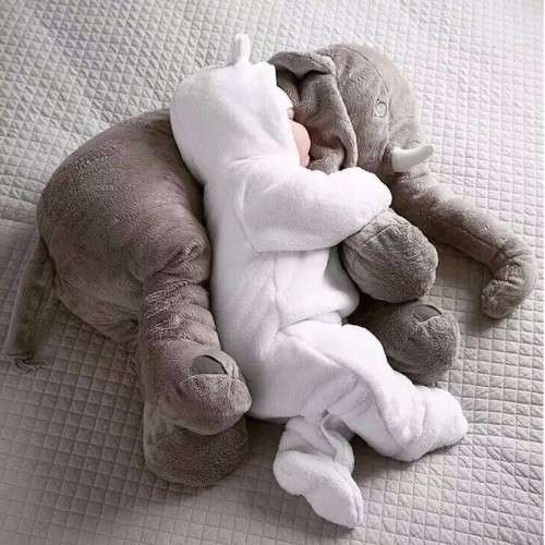 60cm Baby Kids Long Nose Elephant Pillows Soft Plush GREY/BROWN COLOUR
