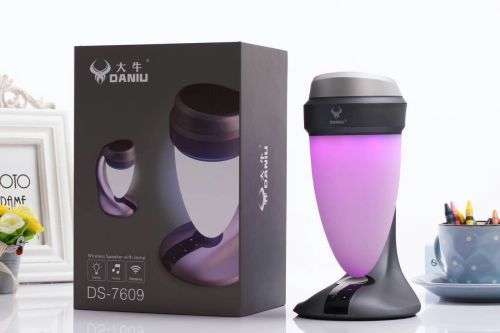 DANIU HiFi Cup desk lamp Bluetooth speaker DS-7609 Support FM Radio USB/TF Card MP3 LED Colorful Moo