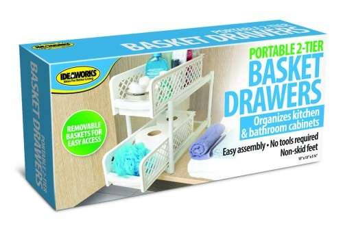PORTABLE 2 TIER BASKET DRAWERS