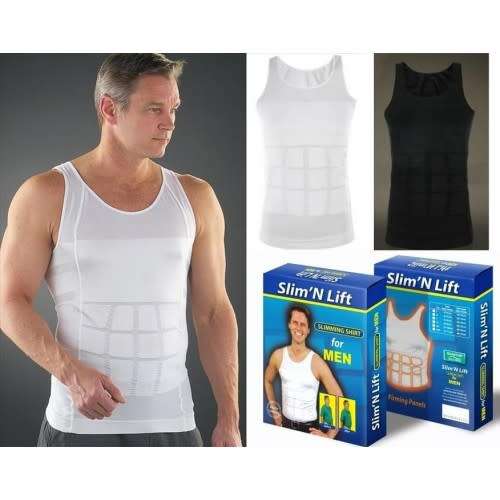 Slim 'n Lift Vest, Slimming Vest for Men - Black or White