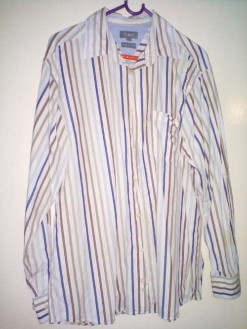 J Crew blue and beige long sleeve shirts