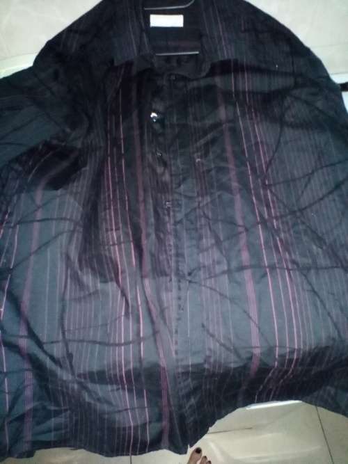 Markham black and purple smart long sleeve shirt