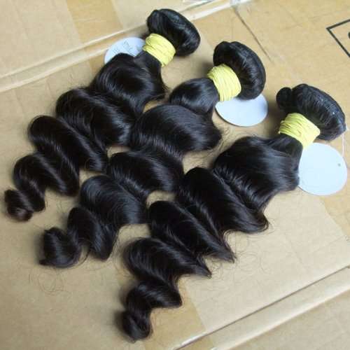 Mixed length 14"16"18"  Loose Wave Brazilian Virgin Remy Human Hair Weave Weft 3 Bundles 300 Grams
