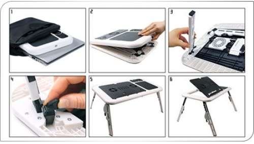E-TABLE - FOLDABLE LAPTOP TABLE WITH USB COOLING PAD