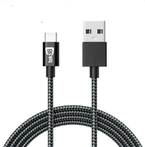 Tek88 Nylon Braided Type-C (USB-C) to USB Cable 5ft/ 1.5m