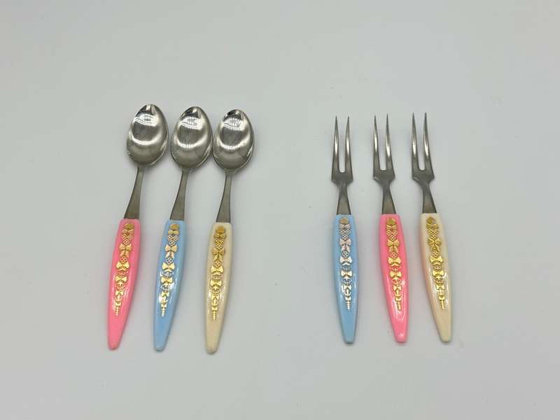 Beautiful Vintage Cocktail Spoon & Fork Set  12pc (Rare Find)
