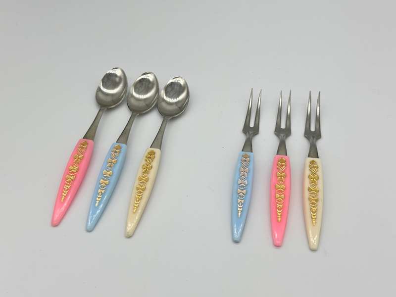 Beautiful Vintage Cocktail Spoon & Fork Set  12pc (Rare Find)