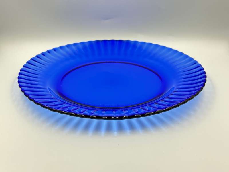 Vintage Cobalt Blue Colorex Glass Side Plate 19cm (Rare Find)