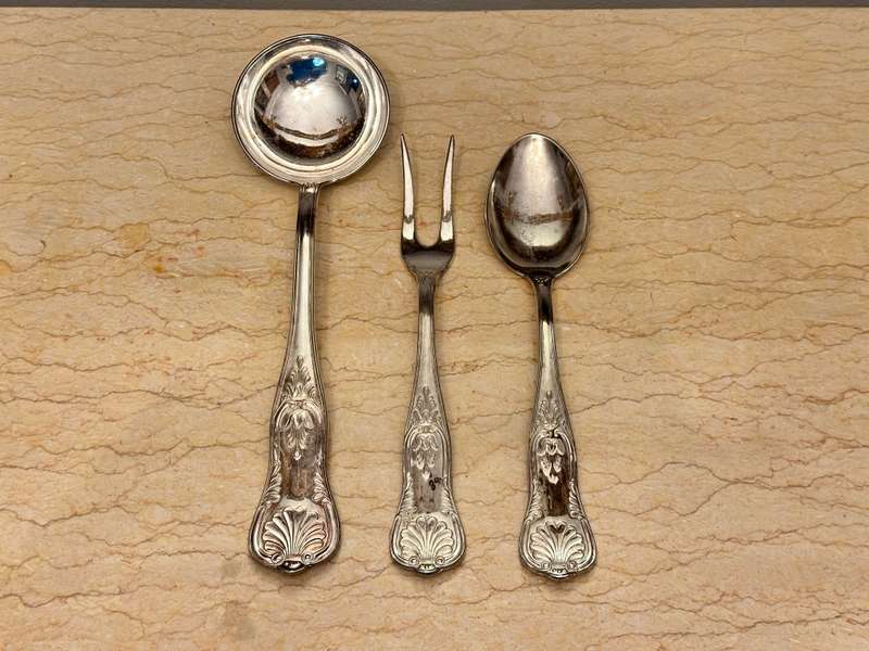 Vintage Italian ARG 800 Silver plate Kings pattern Serving set ( Very Large ) Rare & Collectable