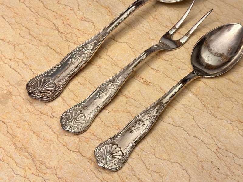 Vintage Italian ARG 800 Silver plate Kings pattern Serving set ( Very Large ) Rare & Collectable