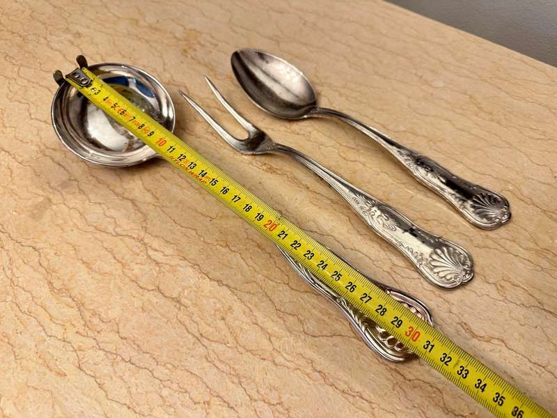 Vintage Italian ARG 800 Silver plate Kings pattern Serving set ( Very Large ) Rare & Collectable