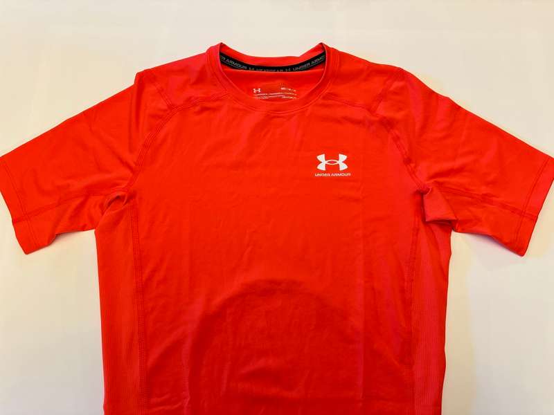 Under Armour Men's HeatGear Short Sleeve Compression Shirt- Bolt Red