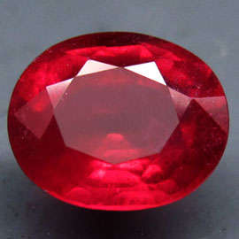 Resplendent Bright Red  3.21 Ct Oval cut Natural Ruby