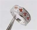 Beautiful 14kt white gold GP and simulated ruby ring.
