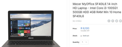 **BARGAIN BUY**MERCER LAPTOP 10th GEN i3, 8GB RAM, 256SSD, WIN 11 - RETAILS@R6k -GRAB IT@ R3999!