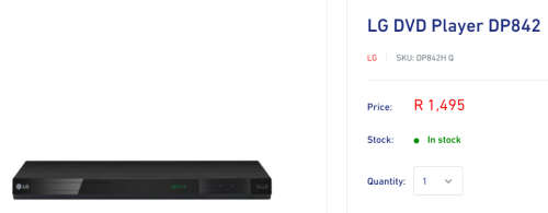 **BRAND NEW & SEALED** LG DP842H DVD PLAYER - WORTH R1500 - GRAB IT @ JUST R599! ONCE OFF BARGAIN!!!