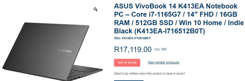 **BARGAIN BUY** ASUS VIVOBOOK 11th GEN i7, 8GB RAM, 512SSD - WORTH R12k - GRAB IT 4RM R6999!!!