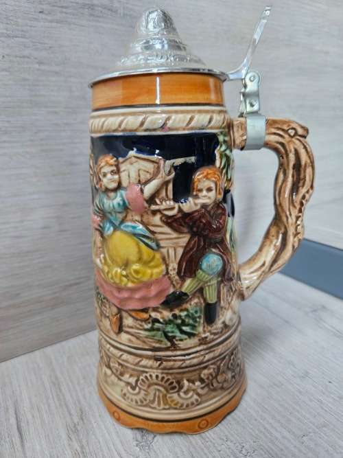 German Style beer stein with music box