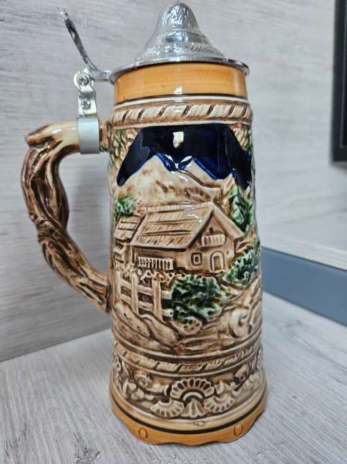 German Style beer stein with music box