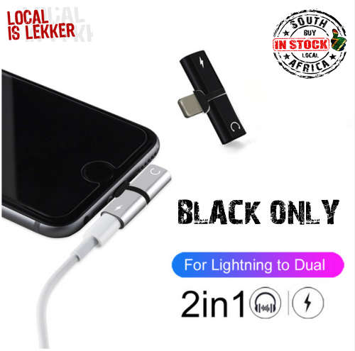 2 in 1 iPhone Dual 8 Pin Adapter Headphone and Charger Adapter for iPhone 7, 8, X ***LOCAL STOCK***