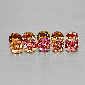RARE ORANGE/PINK DIAMOND LOT (VS) (10 pieces - 0.25 TCts)