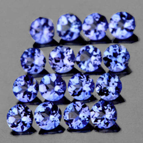 TANZANITE ROUND CUT LOT (16 Pce - 2.5mm 1.15 TCt )