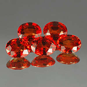 STUNNING RED SAPPHIRE LOT (5 gems 5.0 x 4.0mm - 2.05 TCt)