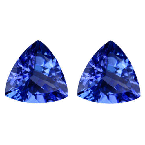 TOP TANZANITE MATCHED PAIR -- TRILLIANT CUT (2.19 TCt )