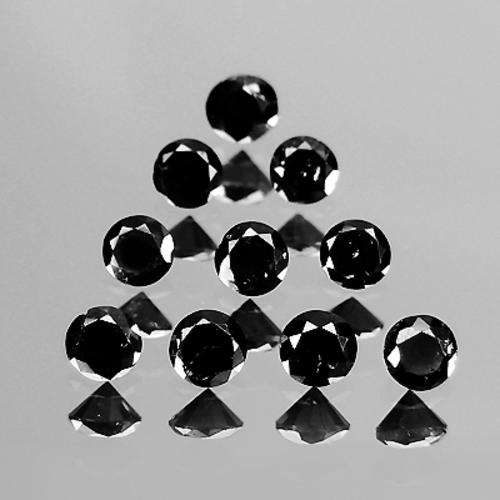 BLACK  DIAMOND LOT ( Calibrated - 2.0-2.1 mm - 10 pieces - 0.50 TCts)