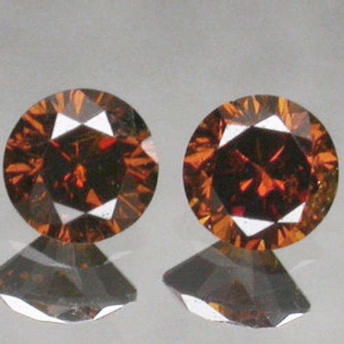 JUST JEWELS -  COGNAC DIAMOND PAIR (0.17 TCts - 2.7mm )