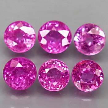 PINK SAPPHIRE LOT (6 x 3.5mm Pieces - 1.86 TCt )