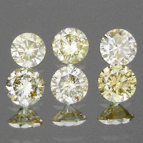 DIAMOND 6 Piece  (Off white/Pale Yellow ;SI2 - I1   - 0.66 TCt - 3.07mm))