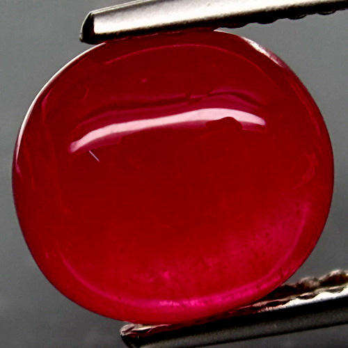 JUST JEWELS -  HOT RED RUBY OVAL CABOCHON (5.20 Ct)