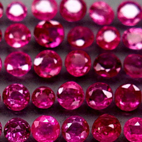 RED RUBY LOT (3.70 TCt 2.5 mm - 35 Pcs)