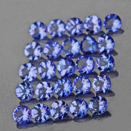 VIOLET BLUE TANZANITE LOT-  (1.25 TCts  - 2.4 mm -  20 pieces)