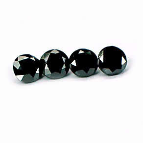 JUST JEWELS - BRILLIANT JET BLACK DIAMOND  4 PIECE SET  2.4mm (3 Sets at 0.265 TCt each available)