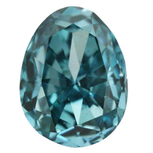 JUST JEWELS - TOP QUALITY DIAMOND (Certified) (Turquoise Blue - VVS1- 0.37 Ct)