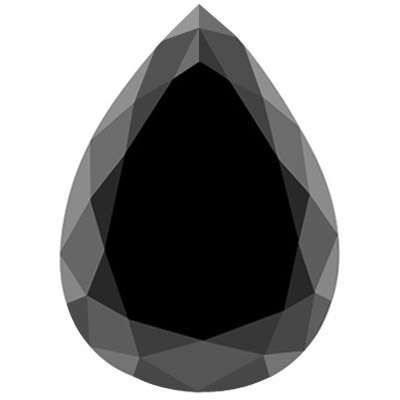 JUST JEWELS -  BLACK DIAMOND PEAR (3.19 Ct - Top Quality Gem)